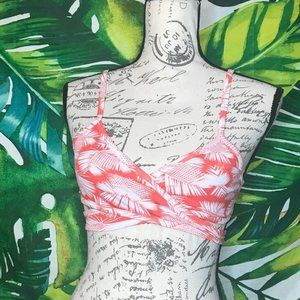 GUC $44 Maylana Small Red Pink Polynesian Design Unpadded Bikini Wrap Swim Top